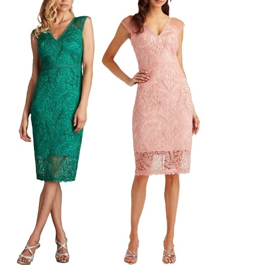 【TADASHI SHOJI】Vネック 刺しゅうドレス 日本未入荷カラー有り