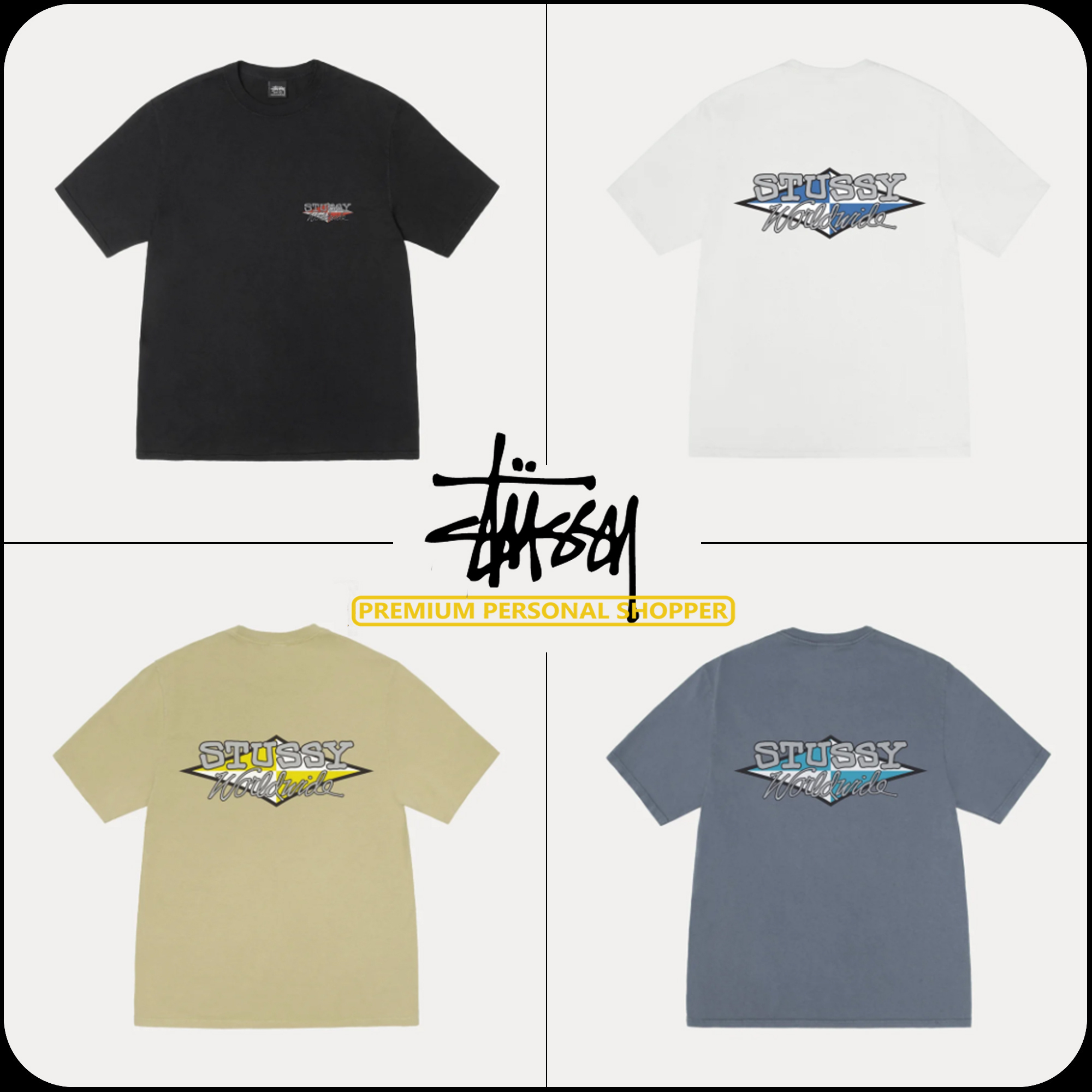 [STUSSY]★25SS★韓国人気★WORLDWIDE DIAMOND TEE PIGMENT DYED