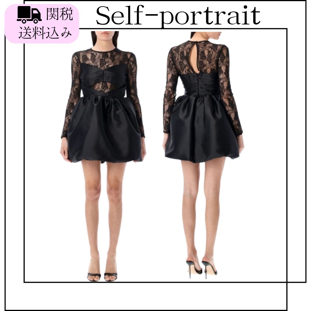 【Self-portrait】レースミニドレス ブラック