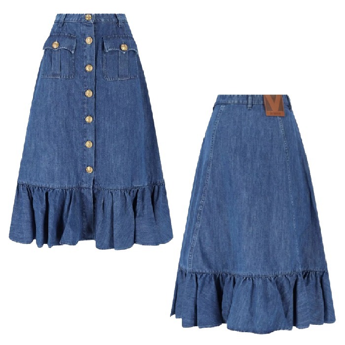 人気【Valentino】Garavani コットン デニムスカート