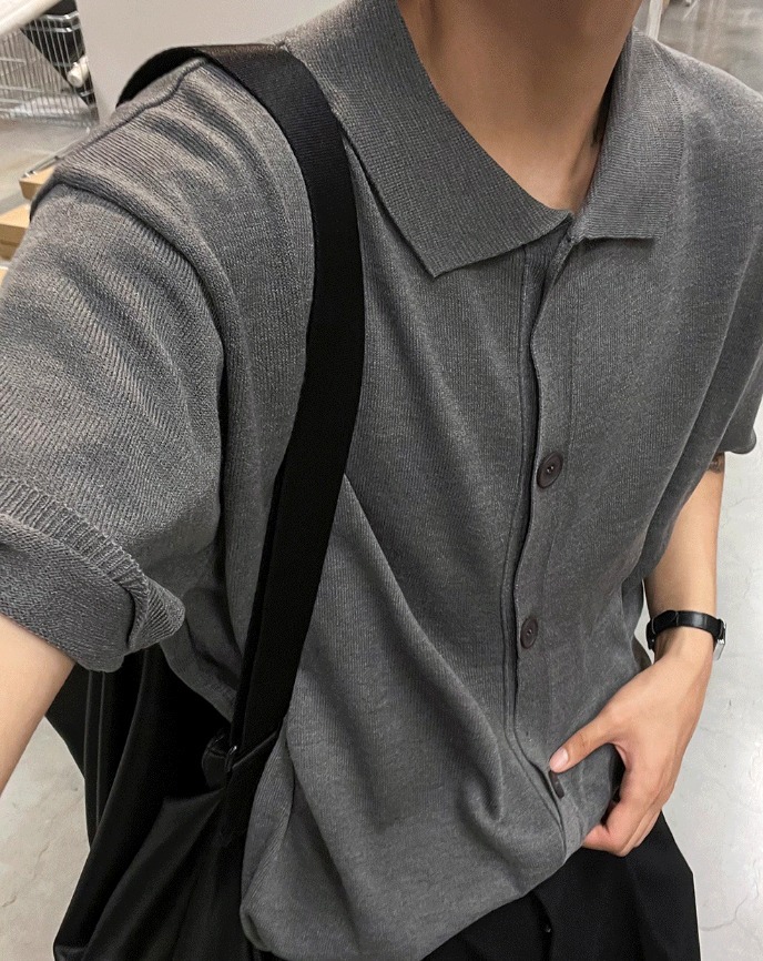 [COSYHARU公式] Cardigan-Style Short Sleeve Knit
