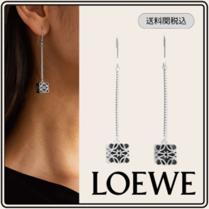 国内発送【LOEWE】アナグラム スターリングシルバー ピアス ロゴ