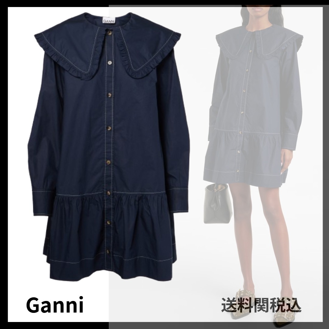 送料関税込★GANNI★コットンシャツドレス