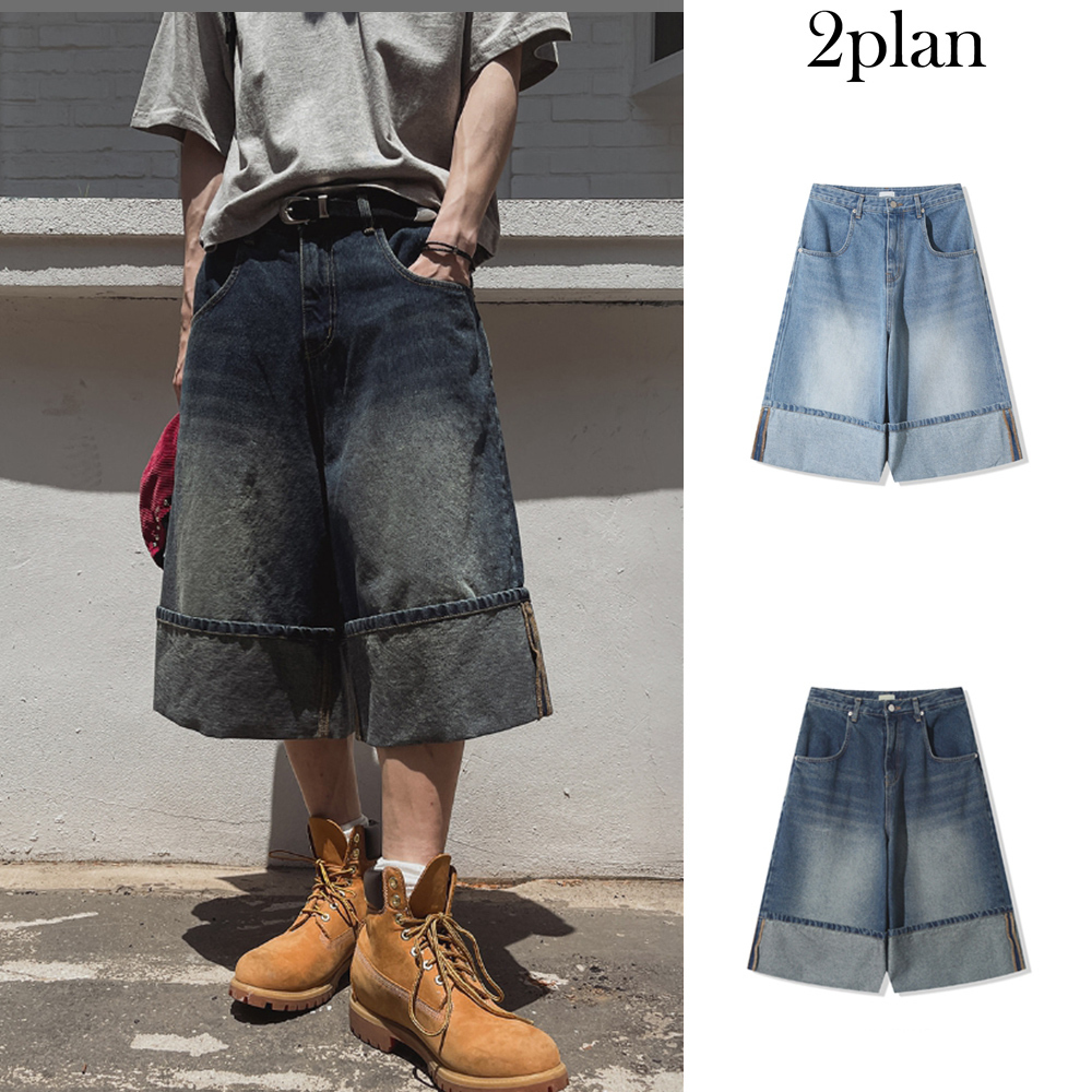 【2plan】Pium Maxi Roll Up Bermuda Denim Pants