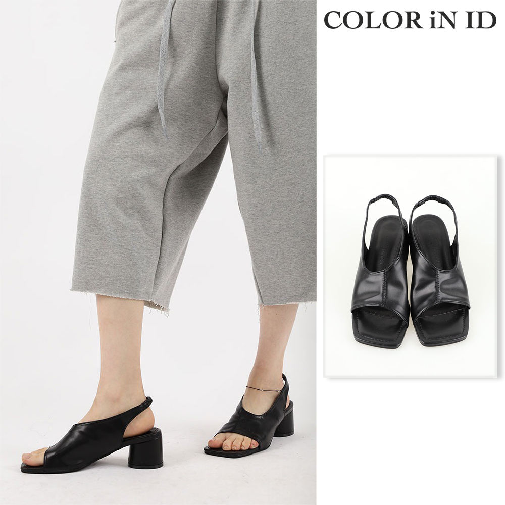 【COLOR iN ID】Span middle mule sandals