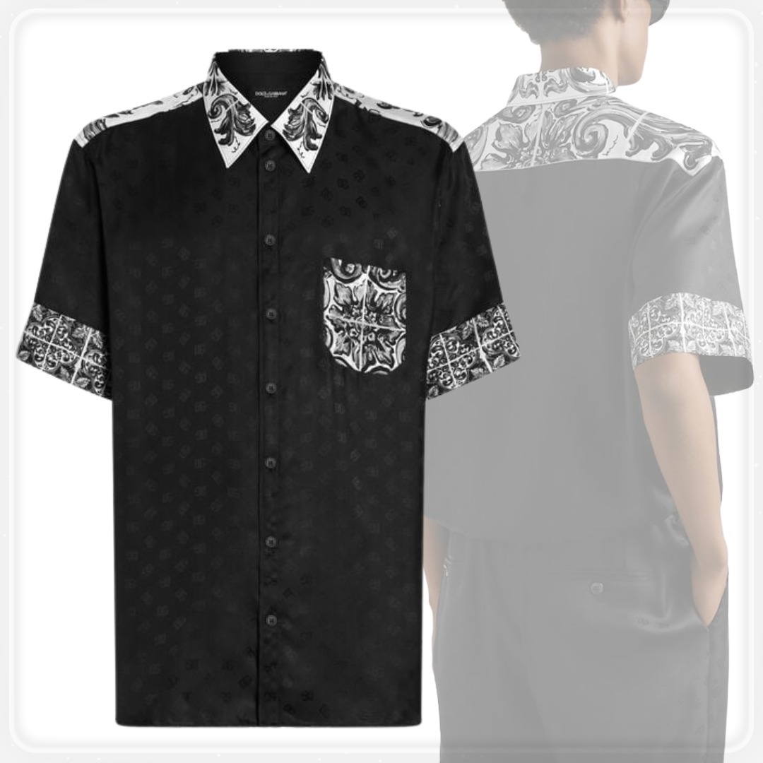【DOLCE&GABBANA】マヨリカPrint シルクジャカード アロハシャツ