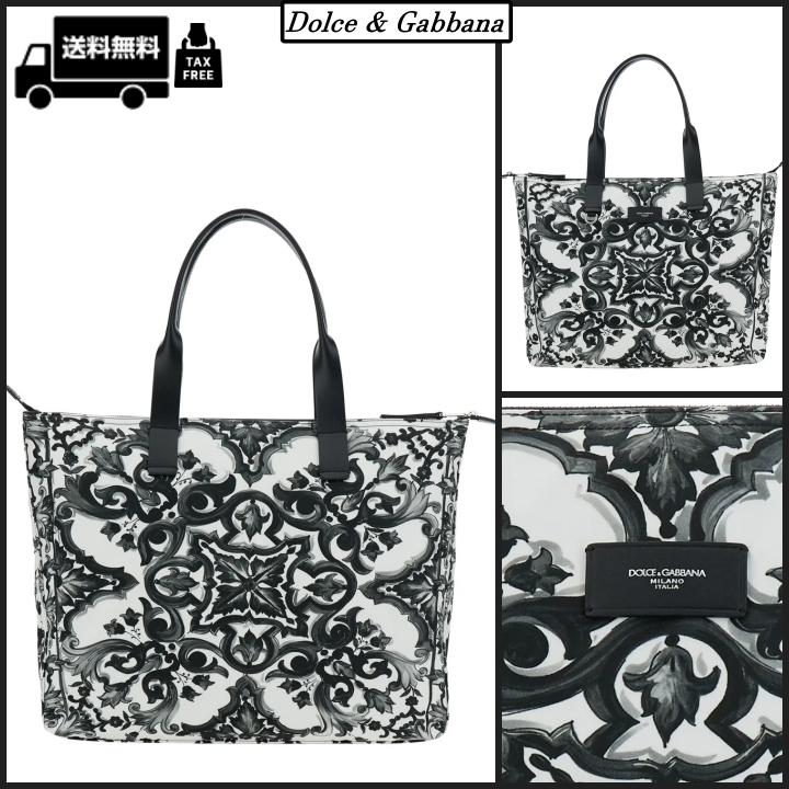 Dolce & Gabbana マジョリカプリントナイロンショッピングバッグ