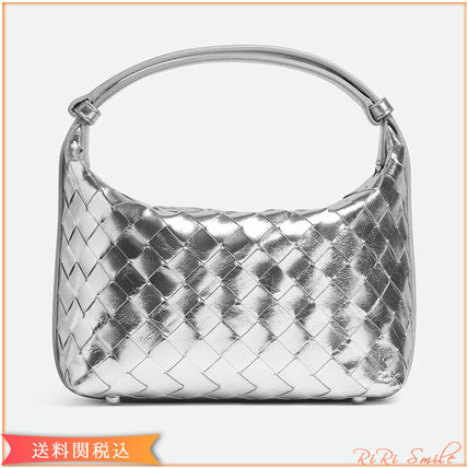 関税込★BottegaVenata★カセット バケットバッグ 上品シルバー シルバー（銀色）系 BOTTEGA VENETA CASSETTE(ボッテガヴェネタ