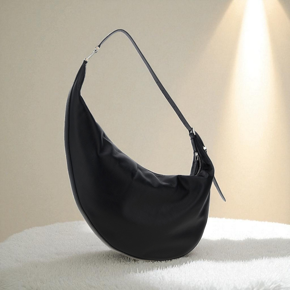 MARNI ブラック レザー製 Dot スモールホーボーバッグ