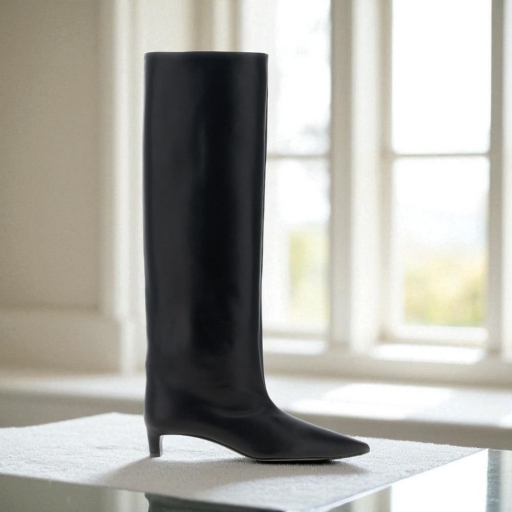 JIL SANDER レザー製のニーハイ ヒール付きブーツ
