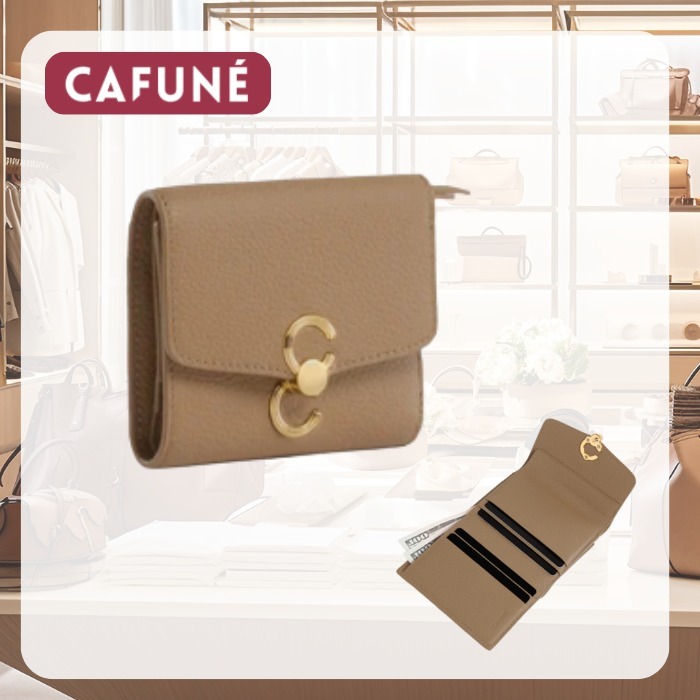 【CAFNE】カフネ 新色☆Double-C Wallet Tan 本革 財布