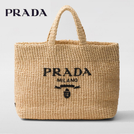 【PRADA】クロシェ トートバッグ ナチュラル