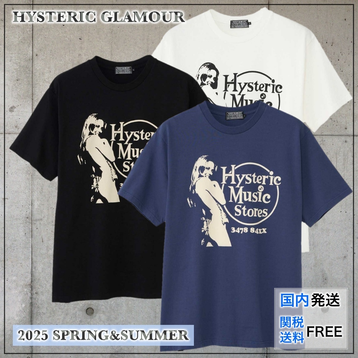 【国内買付】HYSTERIC GLAMOUR MUSIC STORES ロゴ Tシャツ