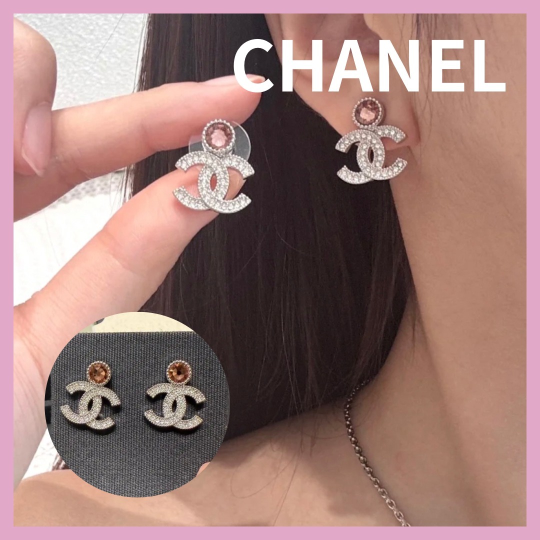 【魅力を引き出してくれる】CHANEL ピアス ピンクストーン