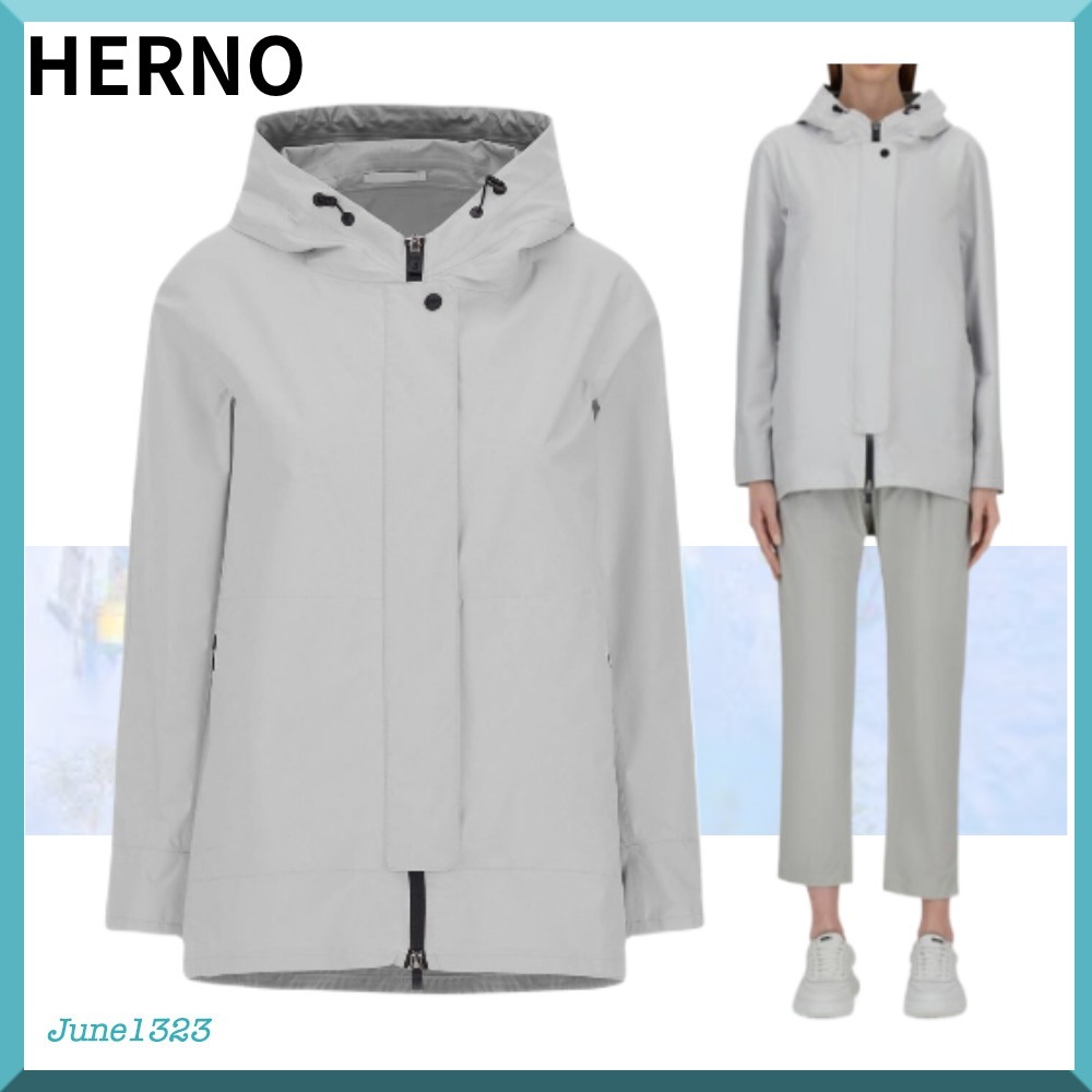 国内配送【HERNO】Aシェイプ ゴアテックス ジャケット