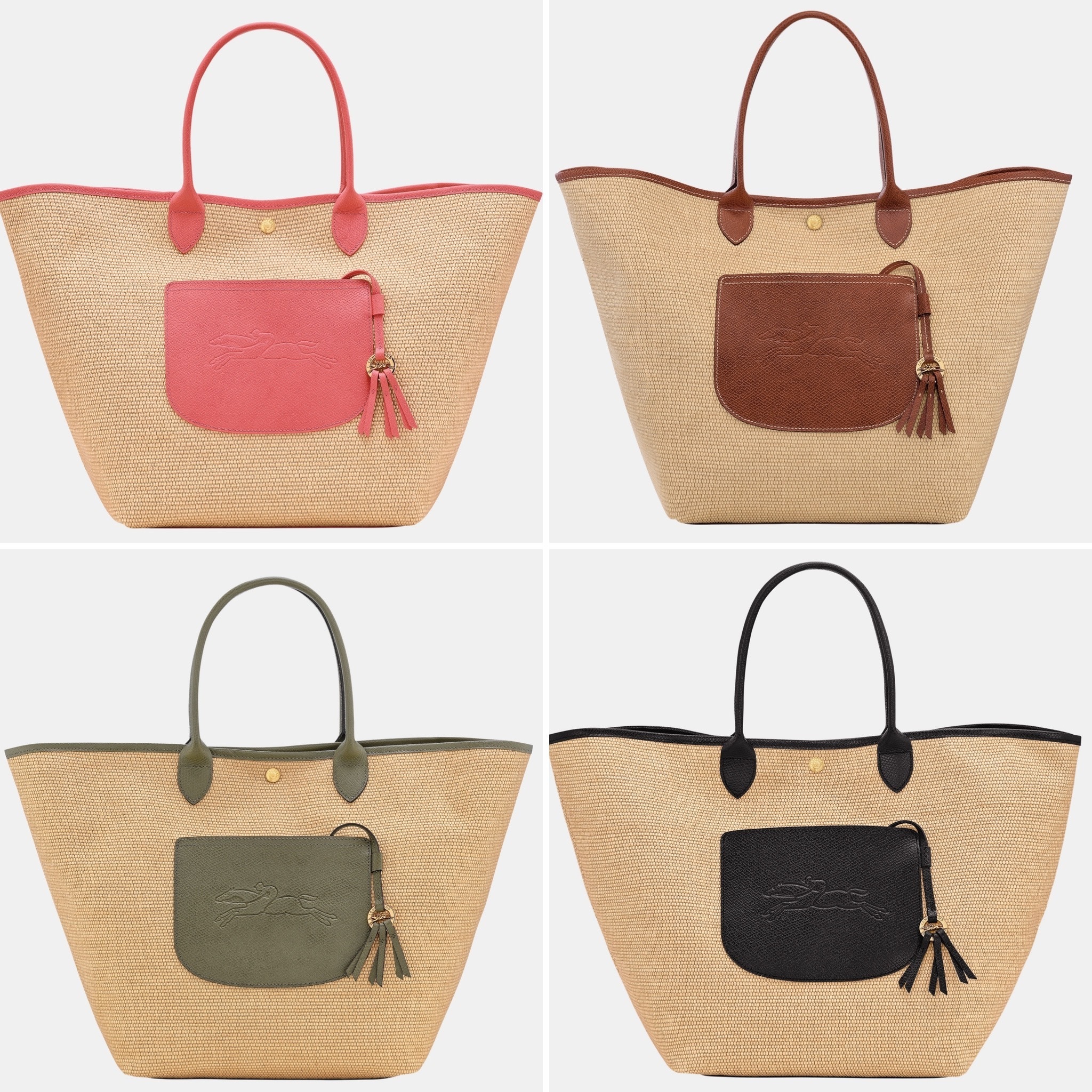 夏のおでかけに♪LONGCHAMP バスケットバッグ L／4カラー展開
