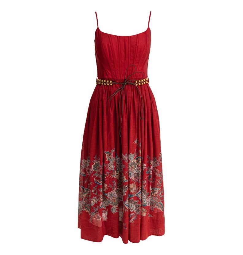 【ZIMMERMANN】Rhiannon Corset Midi Dress