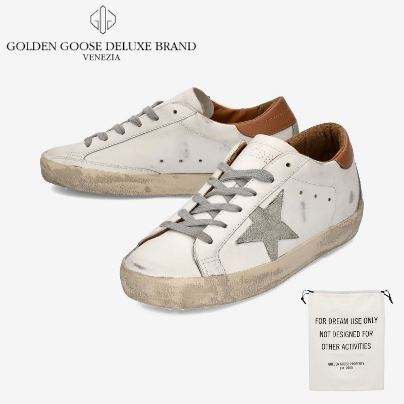★Golden Goose★Superstar Brown Tab Leather Sneakers★ White