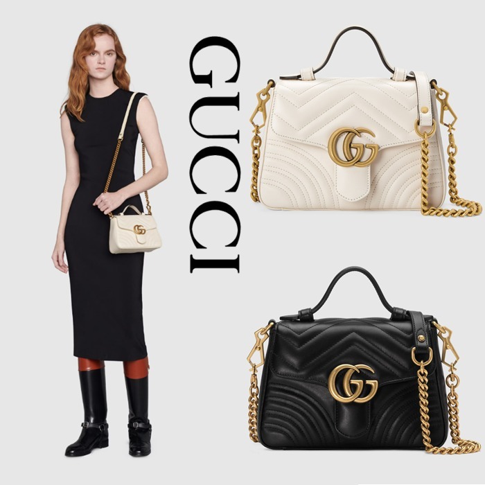 新作【GUCCI】〔GGマーモント〕スモール トップハンドルバッグ
