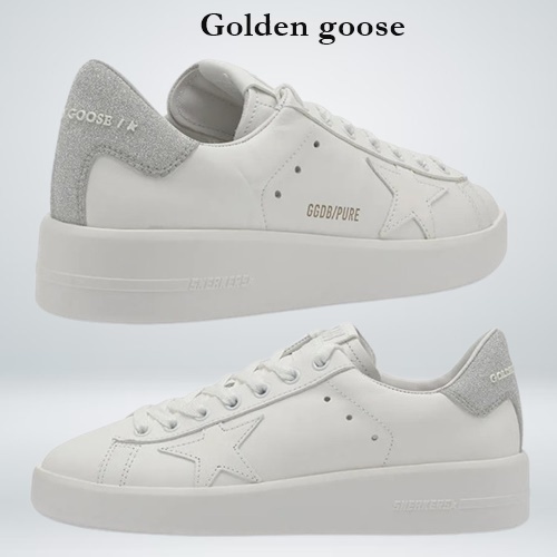 GOLDEN GOOSE Purestar Glitter Silver Tab Sneakers スニーカー