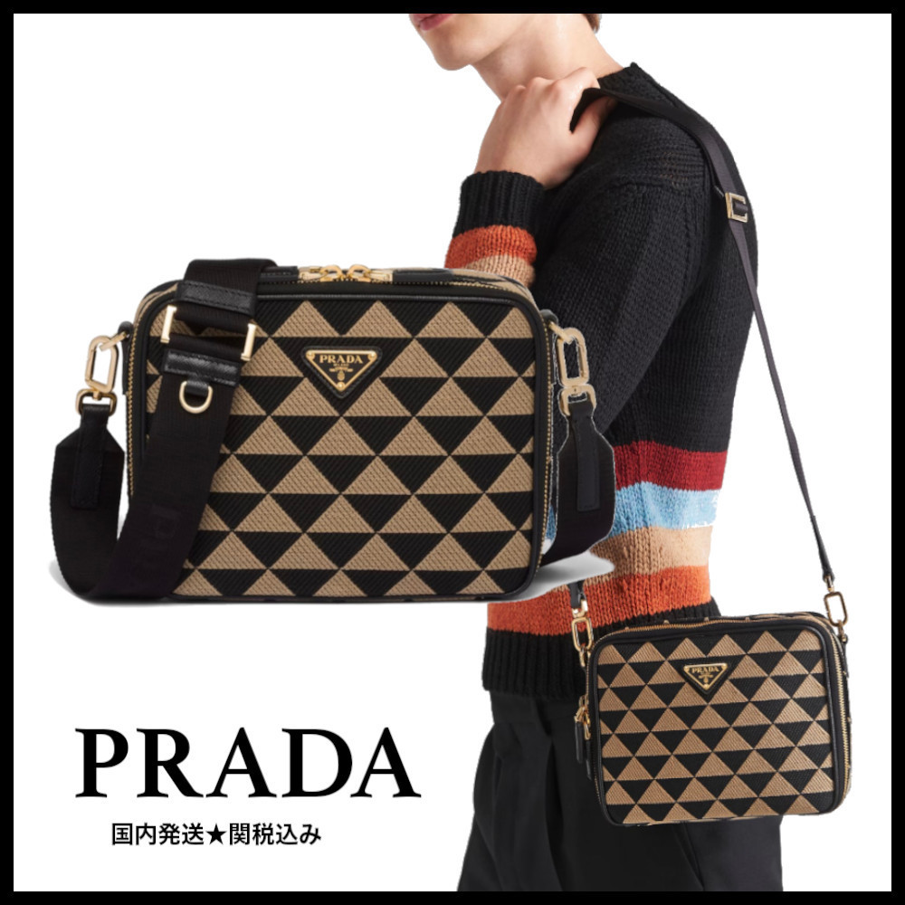関税込み【PRADA】プラダ シンボレ ファブリックバッグ