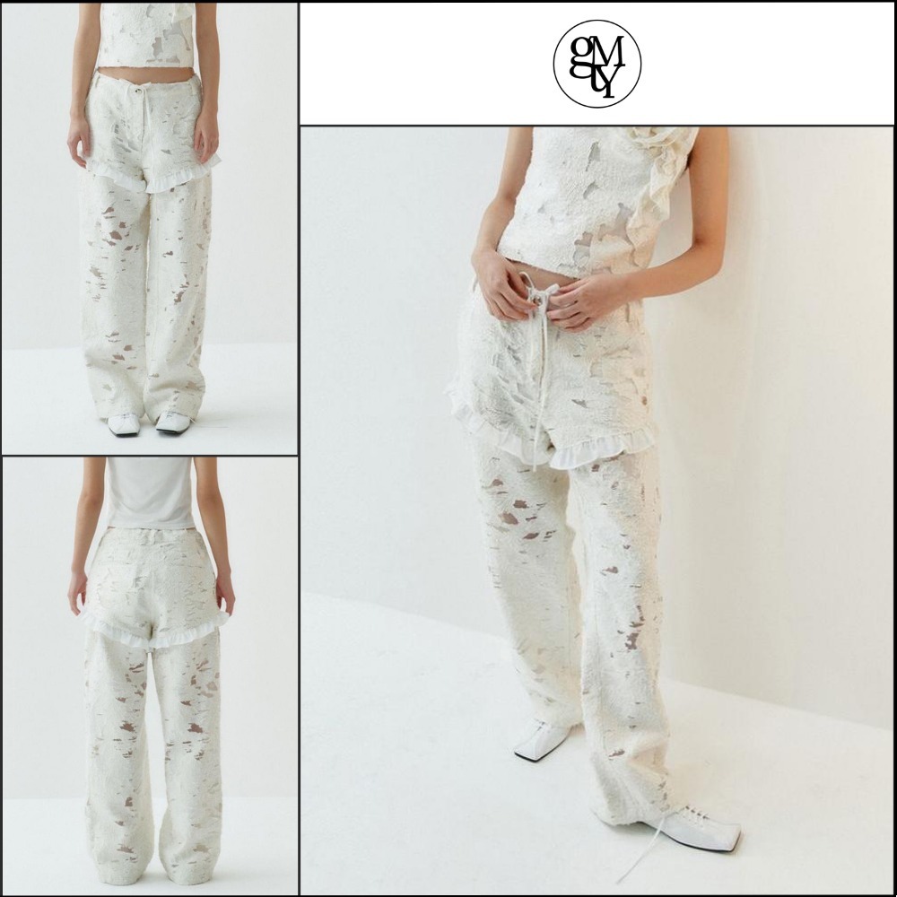 【Gimmetheyoung】G_JACQUARD DETACHABLE PANTS IVORY