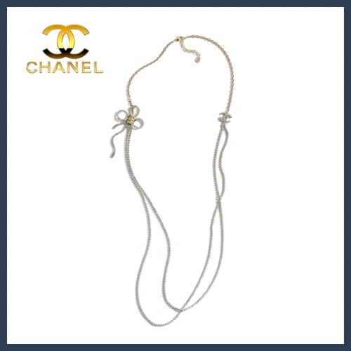 【リボンが華やか♪】CHANEL ロングネックレス