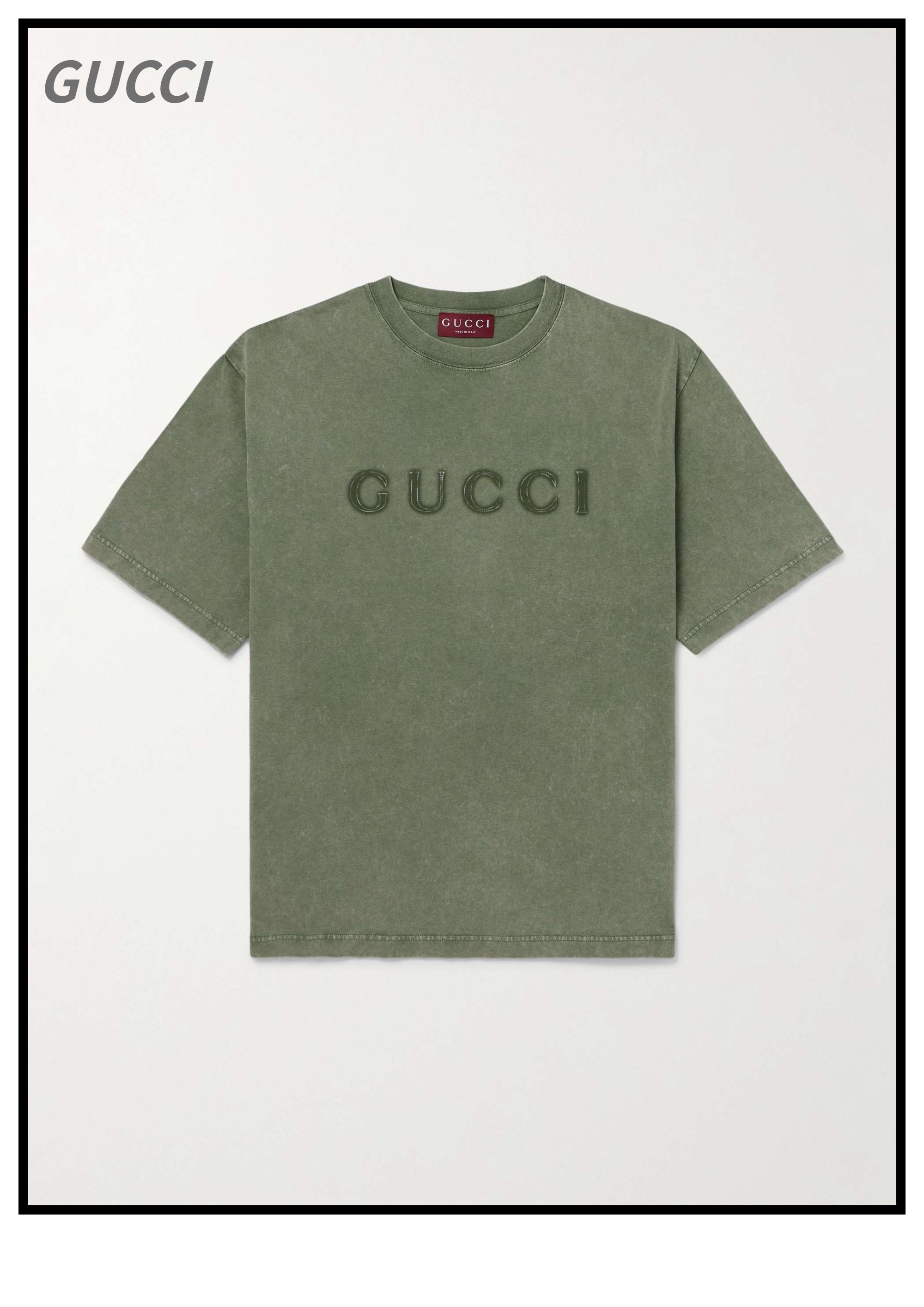 GUCCI  ロゴプリントコットンジャージーTシャツ