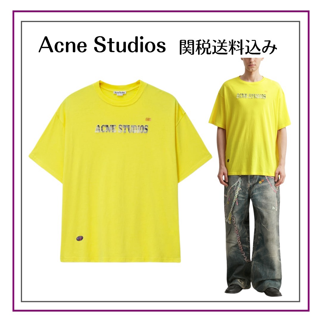 【Acne Studios】ロゴTシャツ - ブライトイエロー【関税送料込】