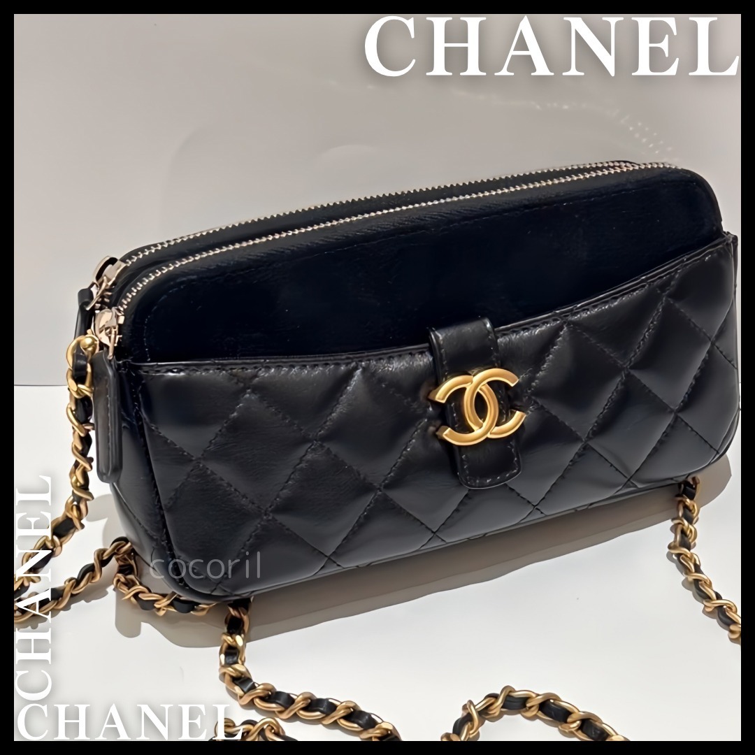 25A【ゴージャスなフォンケース】◆CHANEL◆ジップフォンケース