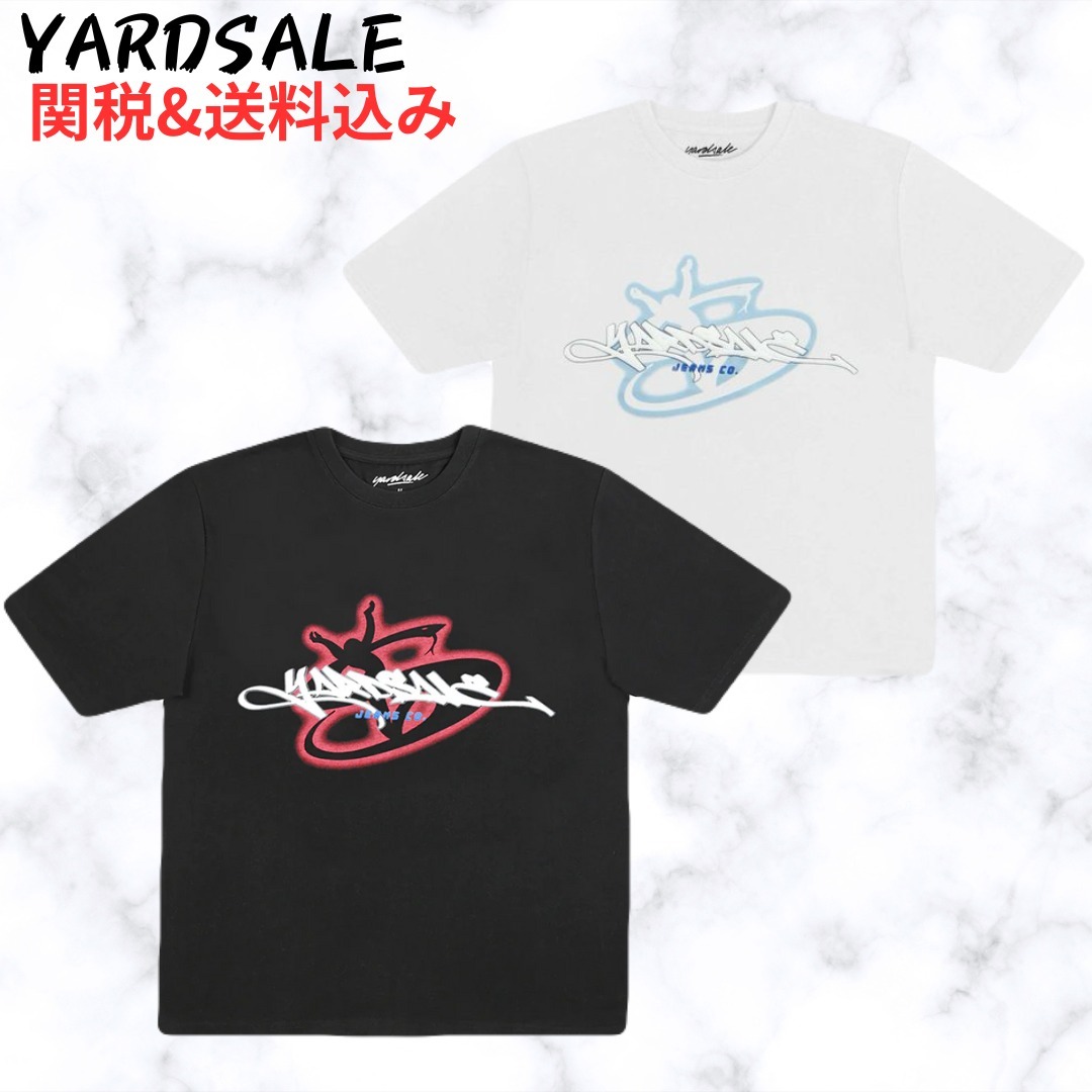 YARDSALE Jeans Co 半袖Tシャツ ロゴ 刺繍 パフプリント 送関込