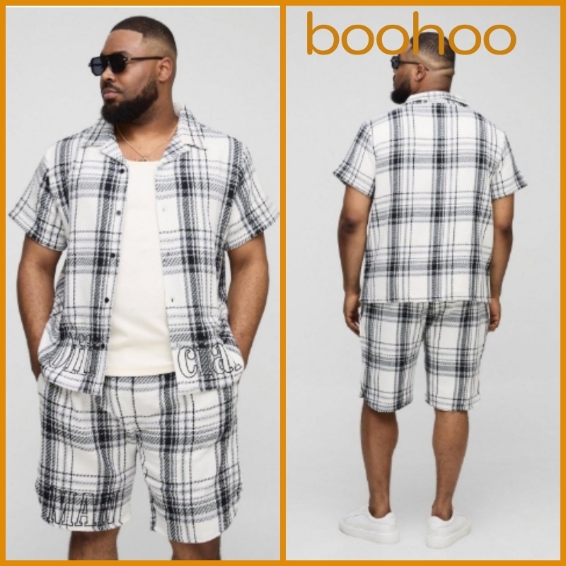 boohoo PLUS リビア シャツ&パンツセット★関税/送料込