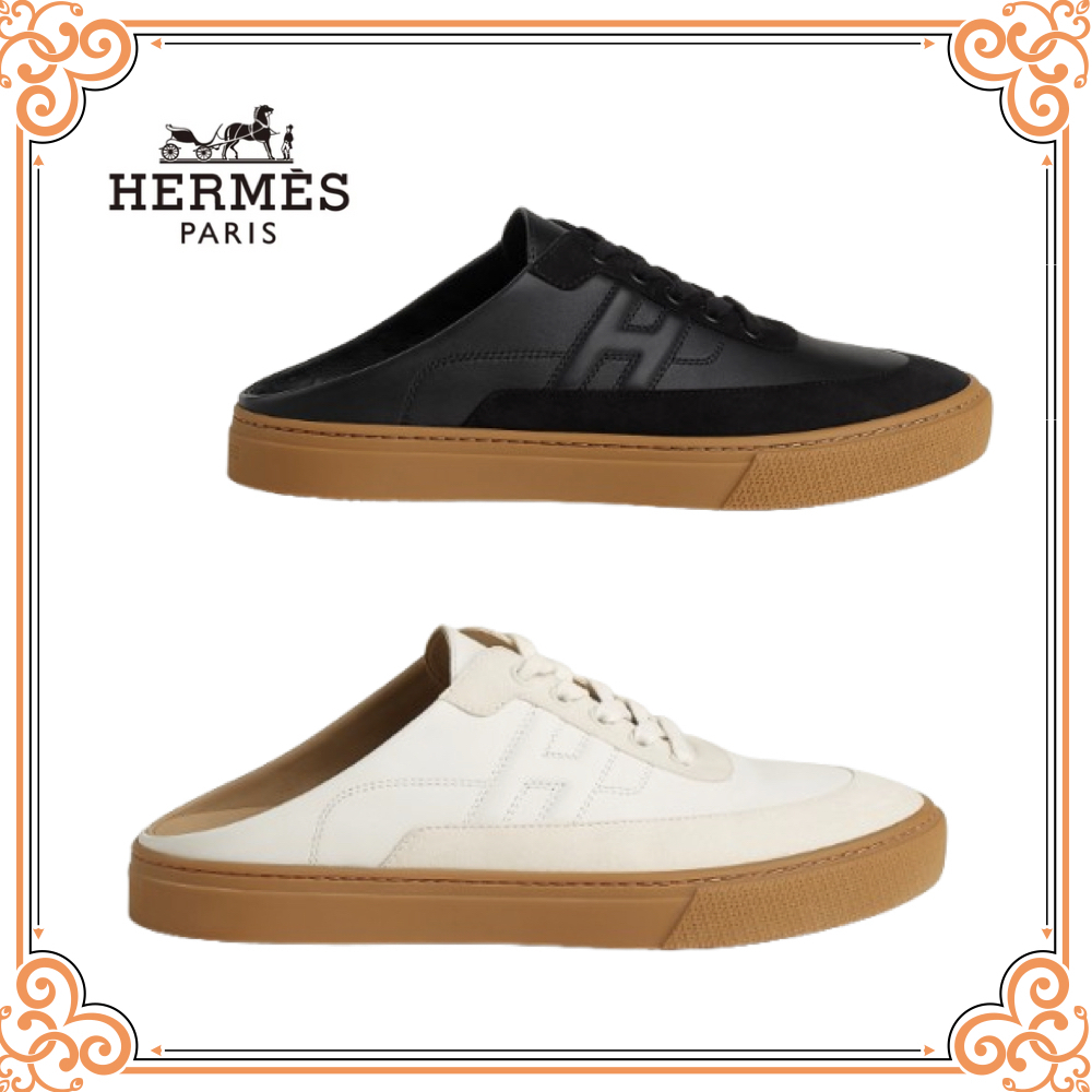 快適さと個性を両立♪【HERMES】レザースニーカー