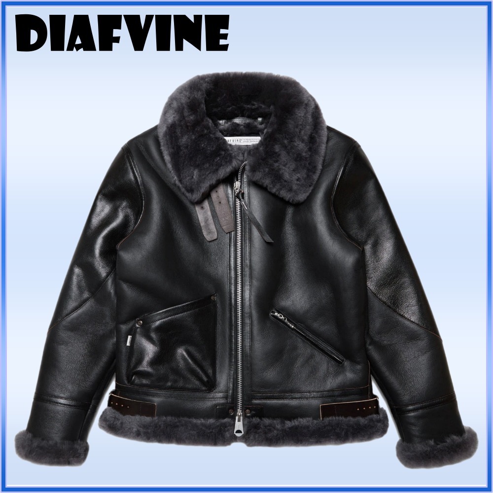 DIAFVINE 本革ムートン B-3 羊革レザー ジャケット 冬用
