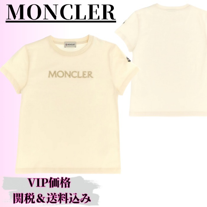 ◆大人もOK◆【MONCLER】刺繍ロゴ*コットン*Tシャツ*ホワイト