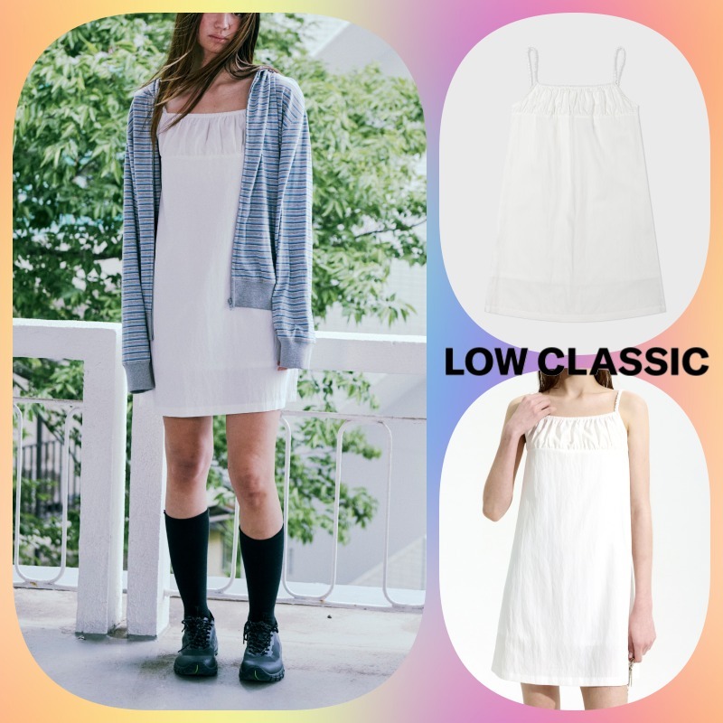 【LOW CLASSIC】25SS/人気/送料税込 ★ SHIRRING STRING DRESS