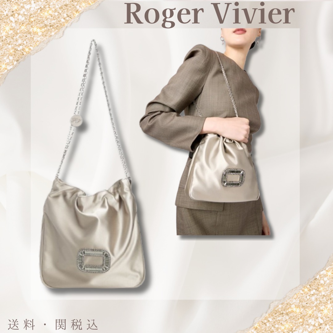 送料関税込【Roger Vivier】25年新作 Pilgrim ミニ サテンバッグ