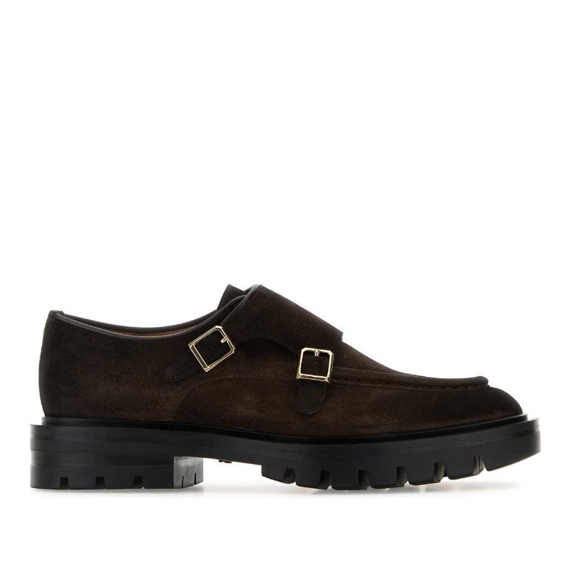 ローファー・オックスフォード SANTONI FW25 Brown suede loafers (WUCU59605NERNHSY T50)