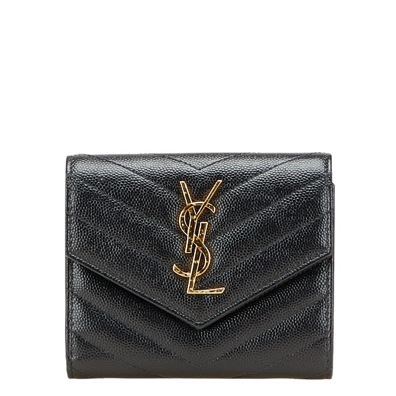 サンローラン YSL Vステッチ レザー財布