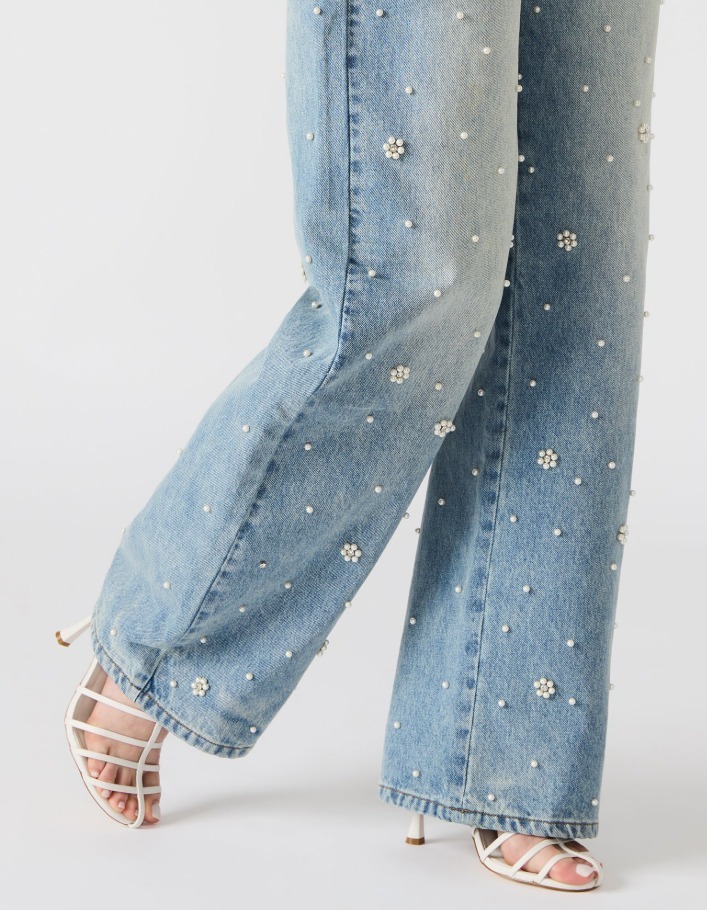 【STEVE MADDEN】PERL WIDE DENIM PANTS