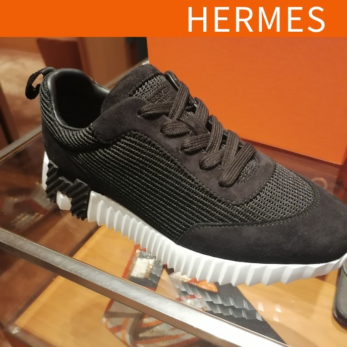 HERMES エルメス メンズ スニーカー バウンシング メッシュ 黒
