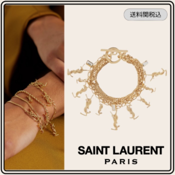 【Saint Laurent】カサンドレ ゴールドトーン ブレスレット