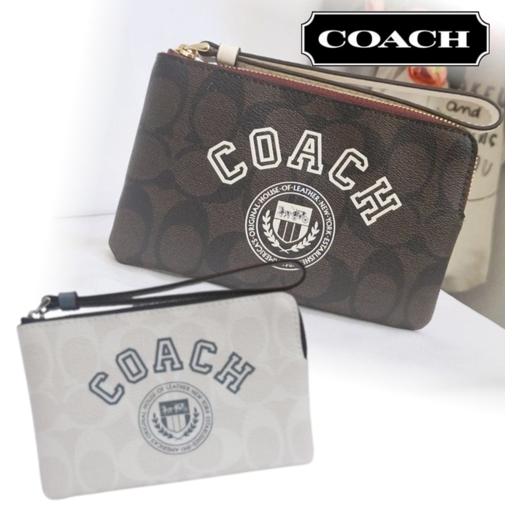 【COACH】使いやすい！シグネチャーコーナージップ ポーチ CB855