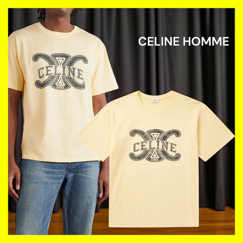 【CELINE HOMME】ロゴプリント コットンジャージー Tシャツ