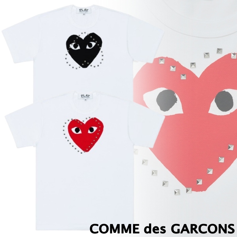 COMME des GARCONS ユニセックス ラインストーン ハート Tシャツ