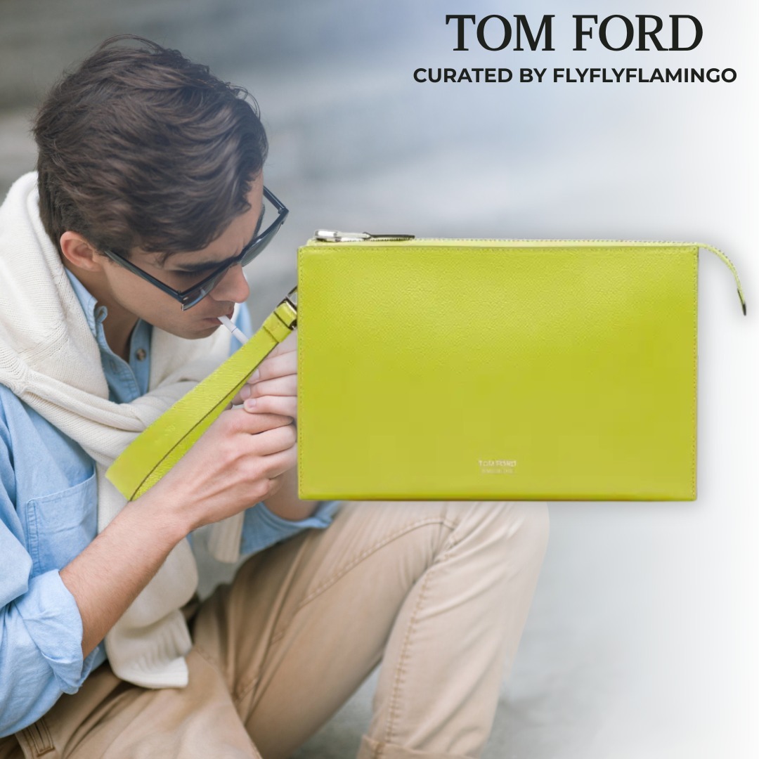 【TOM FORD】フルグレインレザー ミニ ポーチ クラッチバッグ