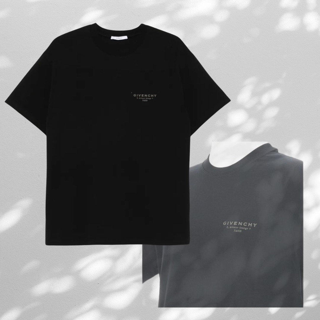 ジバンシィー ロゴ コットン Tシャツ ブラック BM71NK3YRV-001