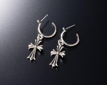 silver925 タイニー CHクロス フープ イアリング ピアス