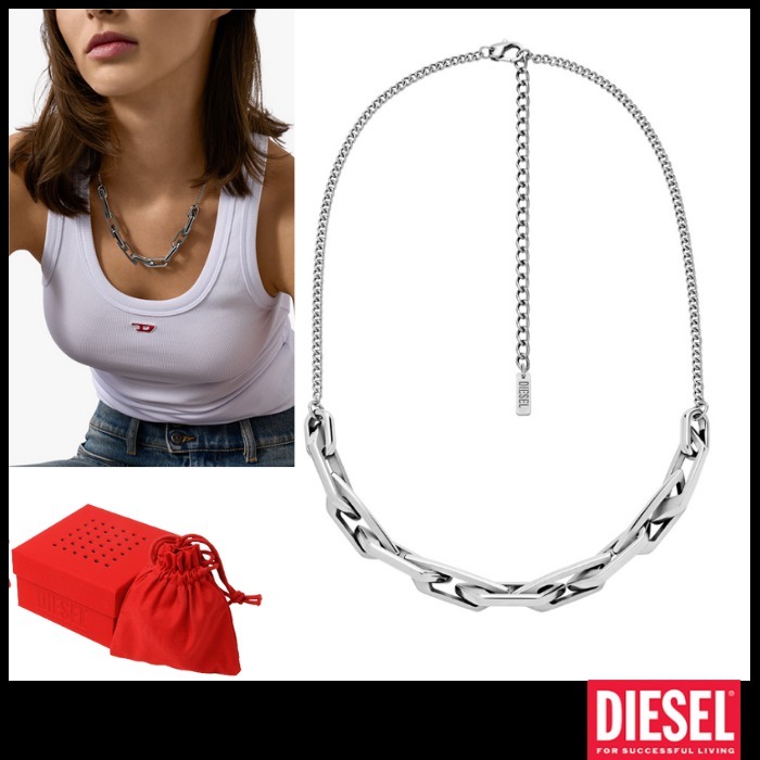 ★DIESEL★Dロゴ チェーン ネックレス UNISEX