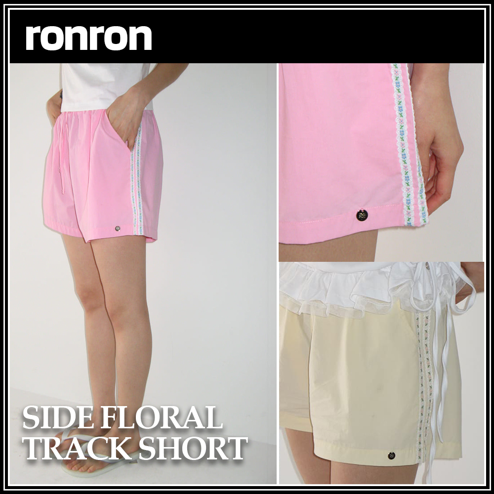 夏人気ショートパンツ【RONRON】SIDE FLORAL TRACK SHORT PANTS